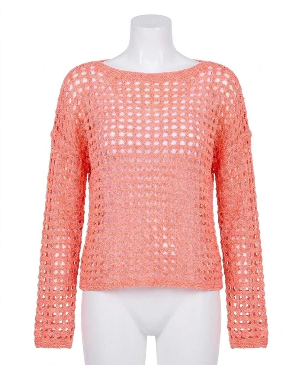 NEW FRENCH KYSS crochet top in apricot